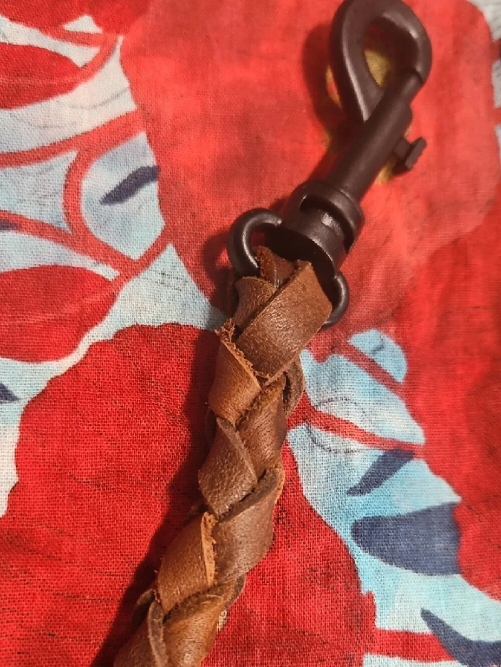 Hand Crafted Genuine Leather Braided Brown Keychain Clip Vintage Cap NEW